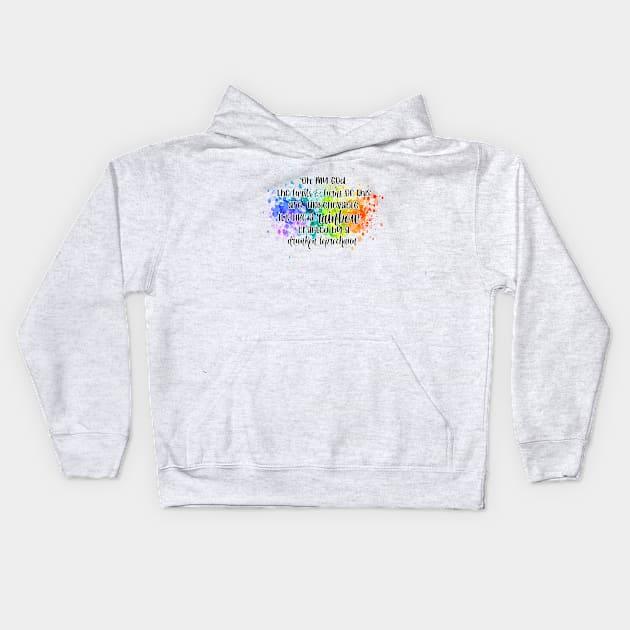 Rainbow crafted by drunk leprechauns Kids Hoodie by Wenby-Weaselbee